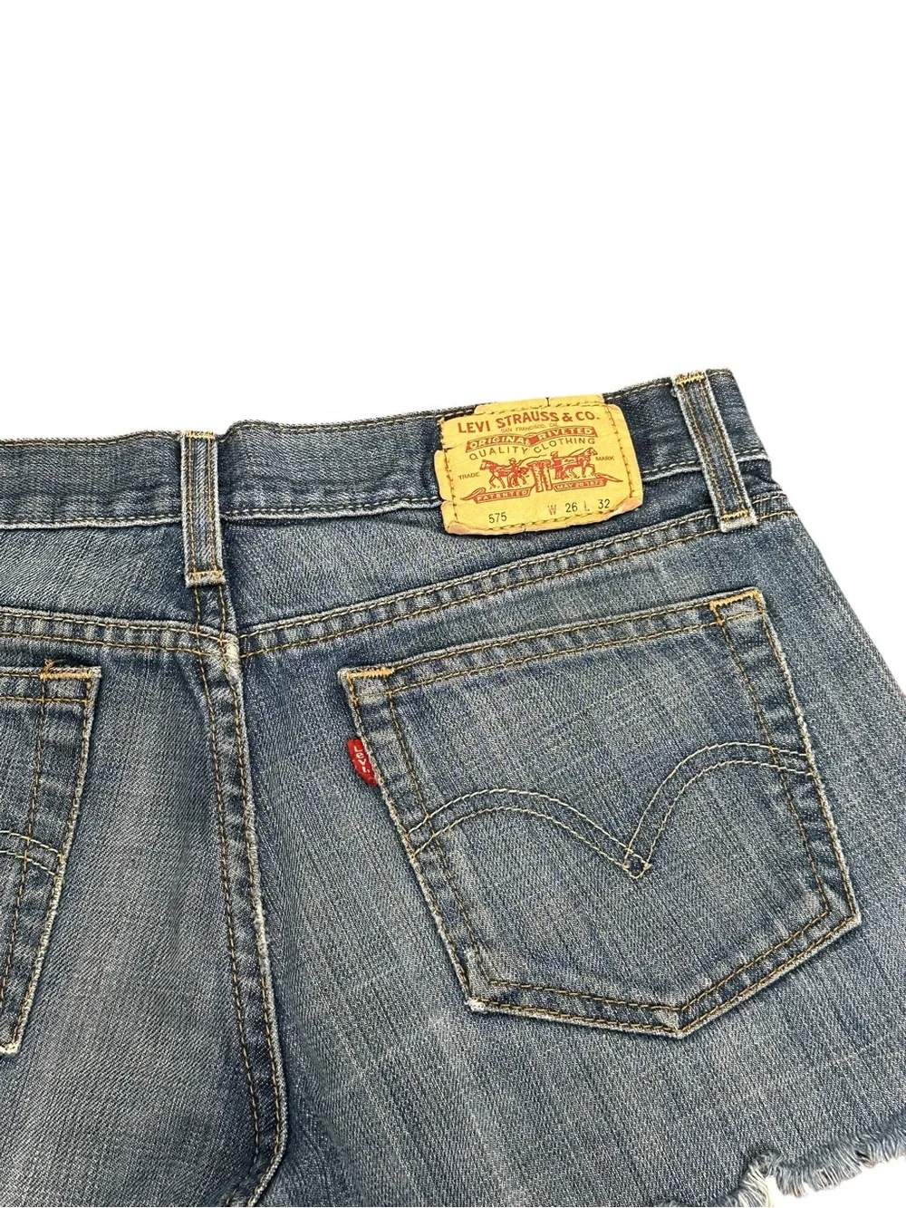 Vintage Y2K Levi’s low-rise cut-off denim shorts. Customized.